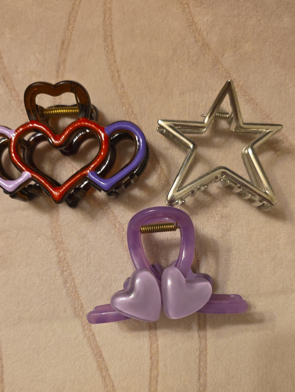Purple Heart Kids Hair Claw Clip - Cute Heart Shape